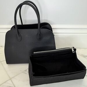 Bag Insert/Organizer for The Row Margaux 12 Bag - Black Felt